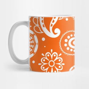 Mandala Pattern Orange and White Halloween Fall Autumn Season Mug